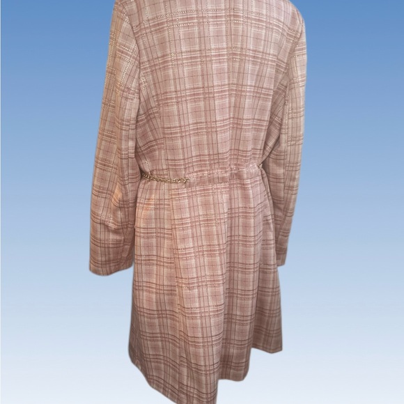 Alice Blue Pink Plaid Long Blazer with Chain Belt size XL - Picture 4 of 9